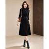 D.F.DEAR Women's Mock Neck Slim Fit Top and Vest Dress Two-Piece Set