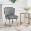 Velvet-Feel Shell Accent Chair - Grey