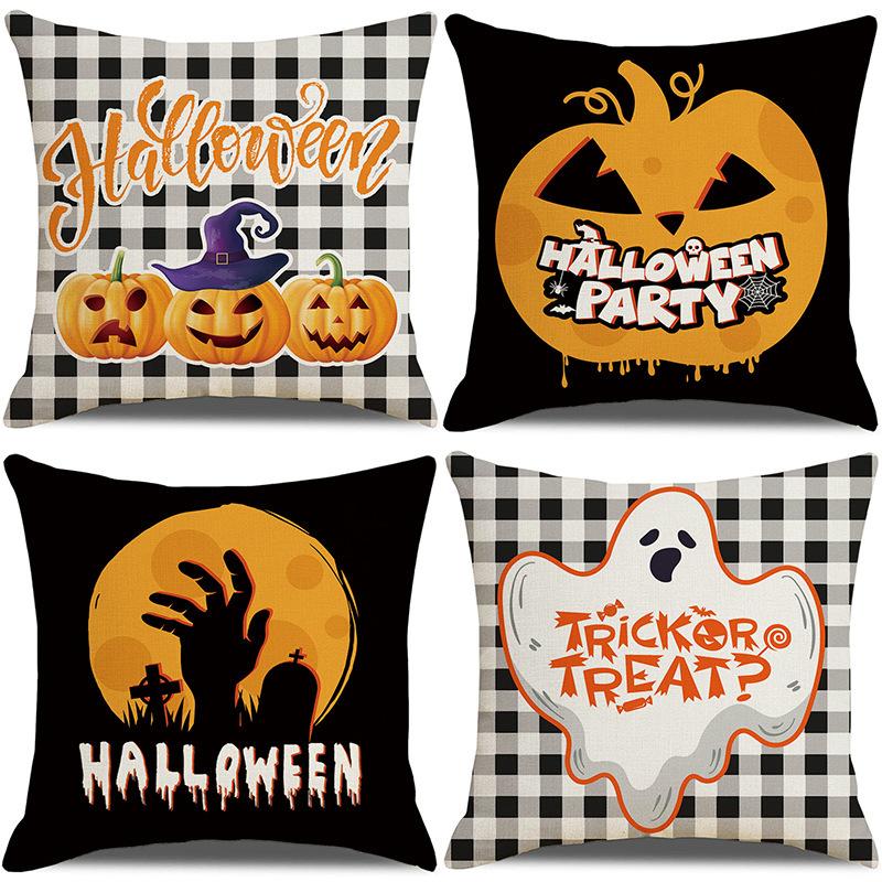 Halloween Pillowcase Pumpkin Skull Funny Ghost Cushion Cover Sofa Living Room Decoration Pillow