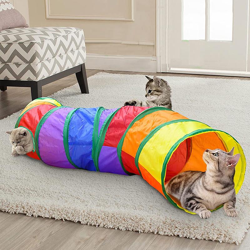 Funny Cat Crawling Tunnel for Cats Gotas Foldable Pet Toys Sphynx Kedi Katten Speelgoed mascotas Accessories I S T X Shape Tube