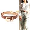 Cintura Sottile Versatile da Donna Materiale Ecopelle Fibbia Dorata Ideale per Abbigliamento Casual Outfit da Ufficio Giallo