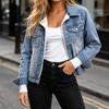 Women's Casual Denim Jacket, -Lined Jean Coat for Fall and Winter Outerwear