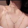 Fashion Diamond Bead Chain Body Chain Trim Flash Diamond Pendant Tassel Necklace Breast Chain Fashion Women's Chain