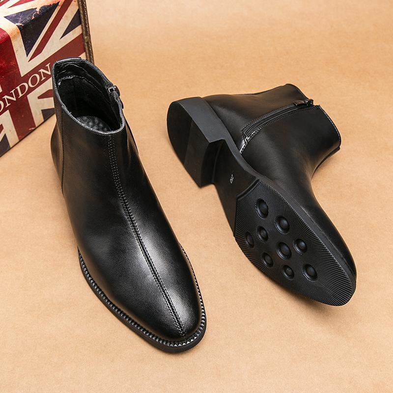 Italian Style Men's Chelsea Boots High-end Business Ankle Boots Pointed Brown Men's High Top Dress Shoes Soft Sole Comfortable