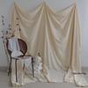 2.45m Extra-Wide Beige Photography Backdrop in Korean Minimalist Style Cotton Canvas
