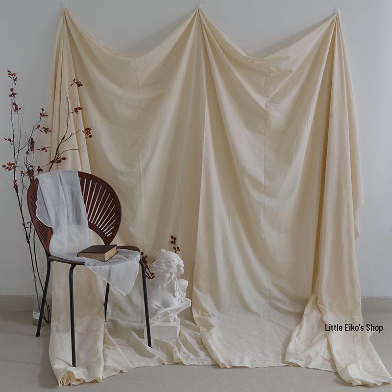 2.45m Extra-Wide Beige Photography Backdrop in Korean Minimalist Style Cotton Canvas