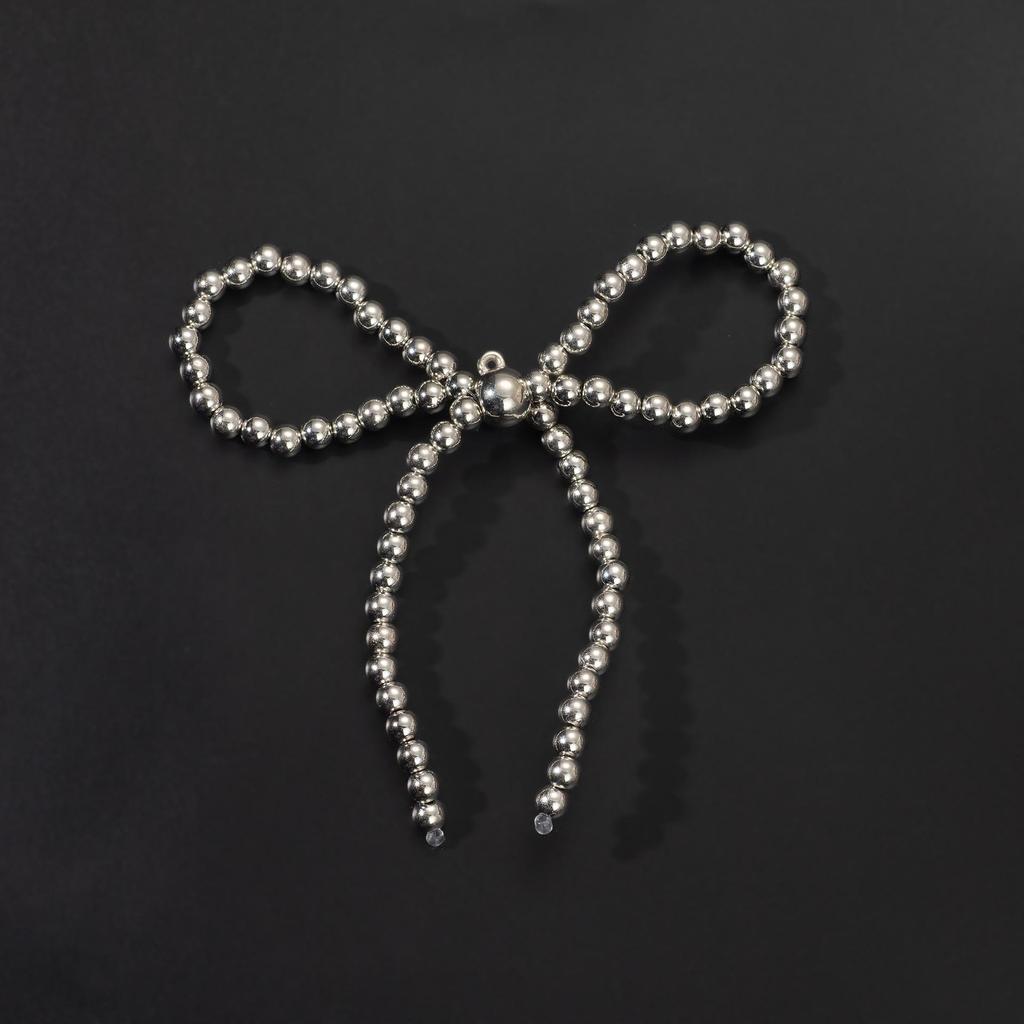 Handcrafted Beaded Bow Pearl Hair Clip & DIY Accessory