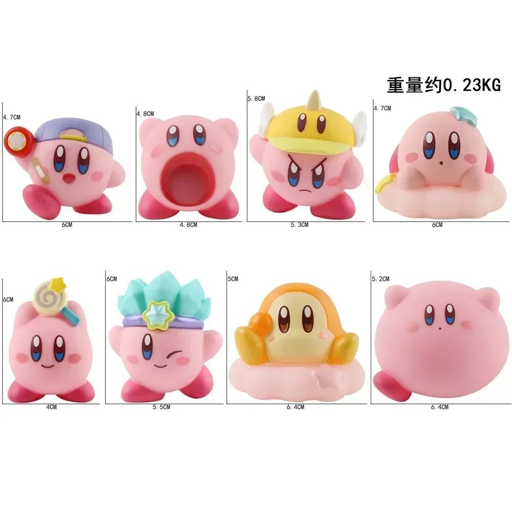New 8Pcsset Games Star Kirby Anime Figure Cute Cartoon Pink Kirby Mini Figure Decorative Collection Toy For Children'S Gifts