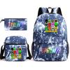 New rhythm box Sprunki music game schoolbag backpack pencil bag three-piece set student heat transfer backpack