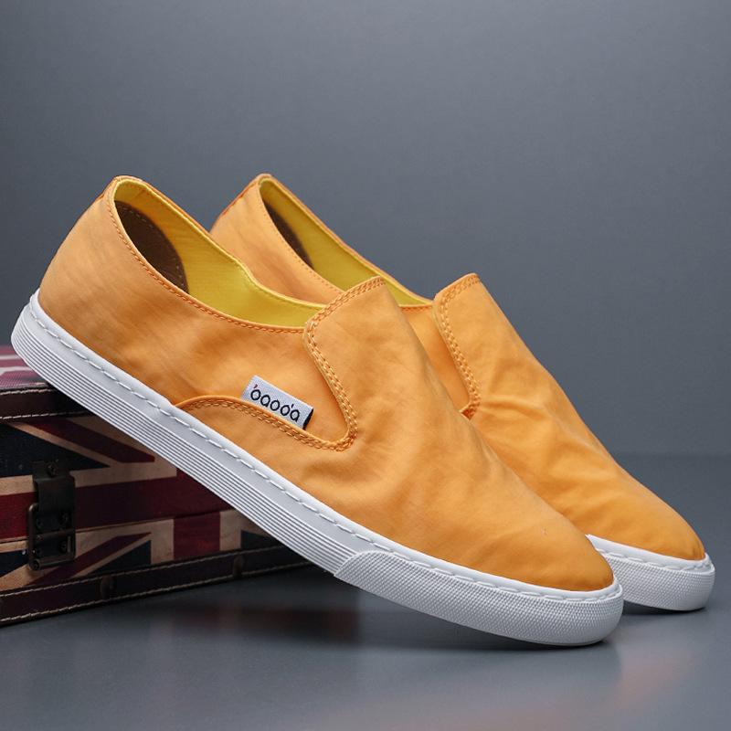 Summer canvas shoes men's one-pedal lazy shoes British loafers driving soft-soled old Beijing breathable casual cloth shoes