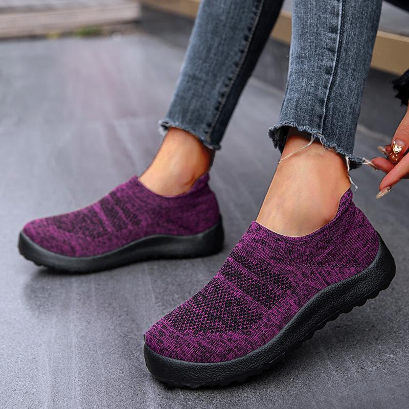 Fashion Fashion 2024 New Casual Shoes Sneakers For Women Plus Size Breathable Sneakers Women Slip On Sock Ladies Shoes Ladies Flat Shoes