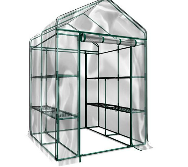 Walk-In Greenhouse with PE/PVC Cover – Ideal for Flowers and Succulents