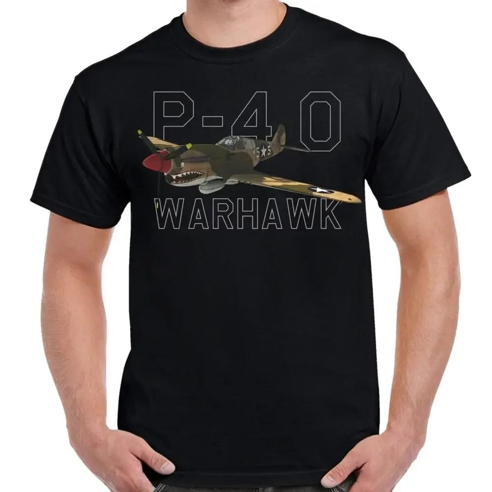 

US Air Force P40 Warhawk Fighter TShirt 100 Cotton ONeck Short Sleeve Summer Casual Mens Tshirt Streetwear S