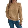 Women's Solid Color Round Neck Mesh Long Sleeves Pull-over Sweater