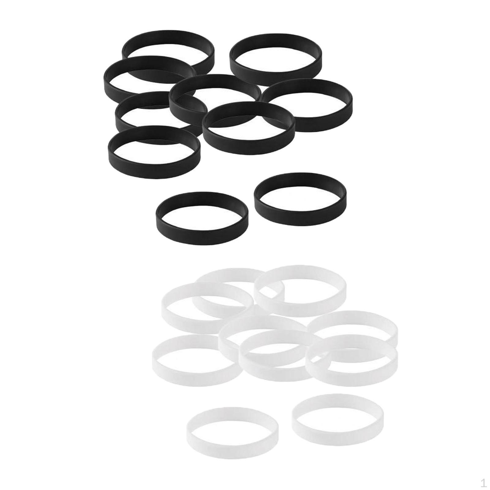 

Коллекция гладких силиконовых браслетов - 20 штук в цвете «Полуночный черный»