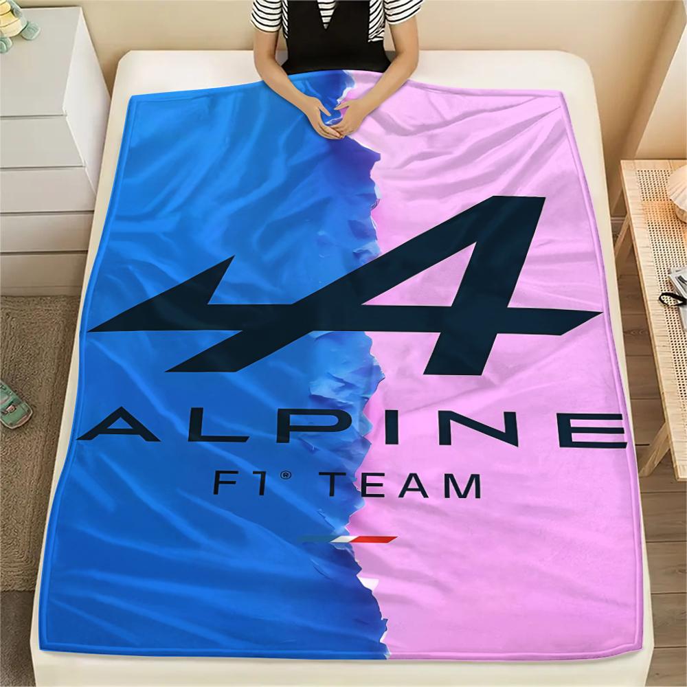 1 Stück Alpine F1 Druck Flanell Decke, Hohe Qualität für Alle Jahreszeiten, Heimdekoration, Wärme und Komfort, Perfekt für Weihnachtsgeschenke 130cm x 150cm