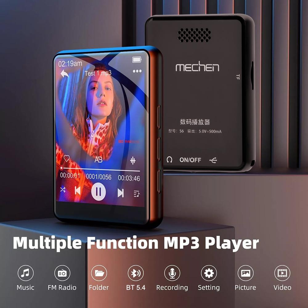 Portable 2.4 Inch Touch Screen MP3 Player Bluetooth Built-in Speaker HiFi Music MP3 32GB Walkman Video Playback Voice Recorder