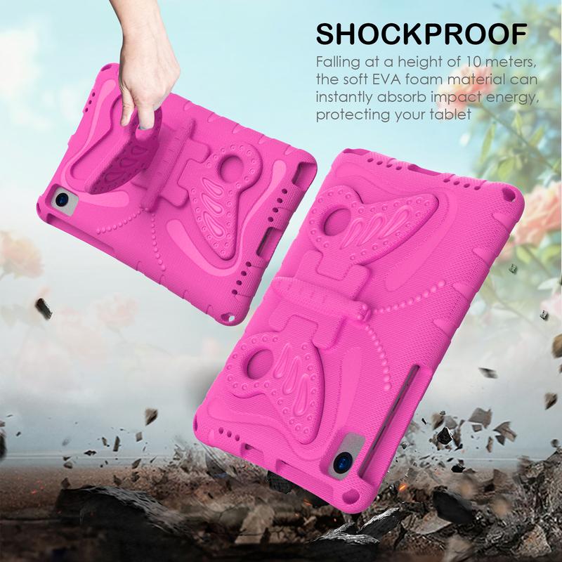 Kindertasche für Samsung Tab A9/A11 Plus A7 T500 T505 T509 S6 Lite S5E T720 Und Lenovo Tab K10 M10 plus X606F M11 330FU/331FC Hülle Schmetterlingsständer