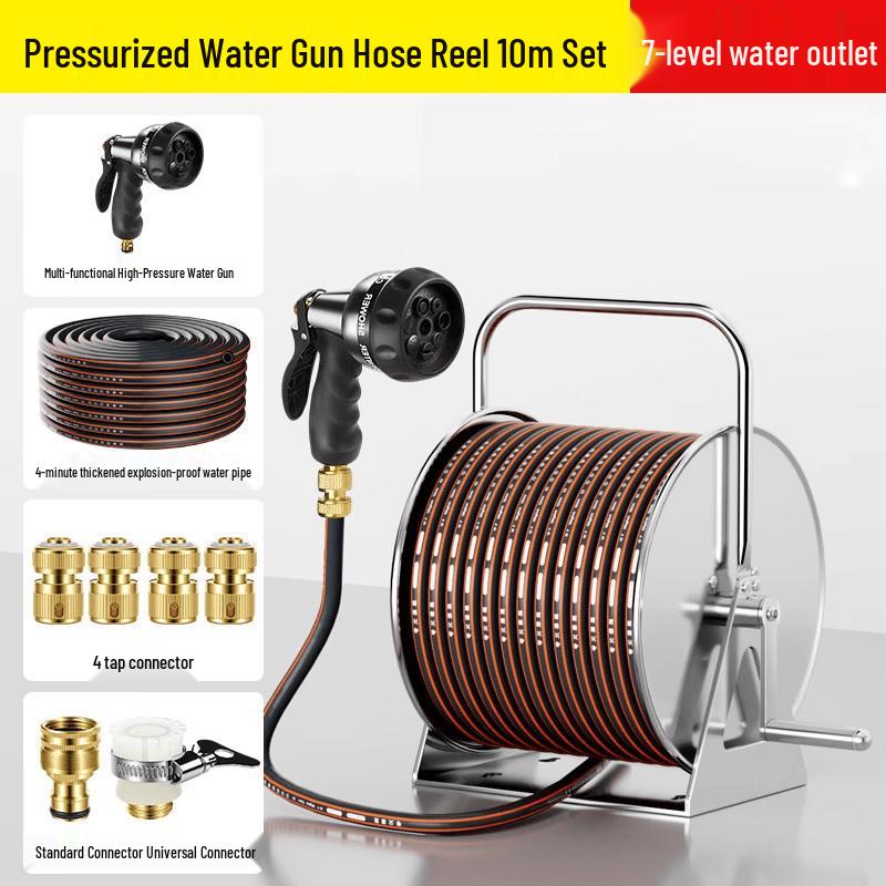 Jundingying 10m Stainless Steel Hose Reel Kit