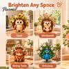 Whimsical Room Accessories Cartoon Animal Flower Vase, Desktop Storage Ornament with Highland Cow/Owl//Peacock/Hedgehog Design, Functional Tabletop