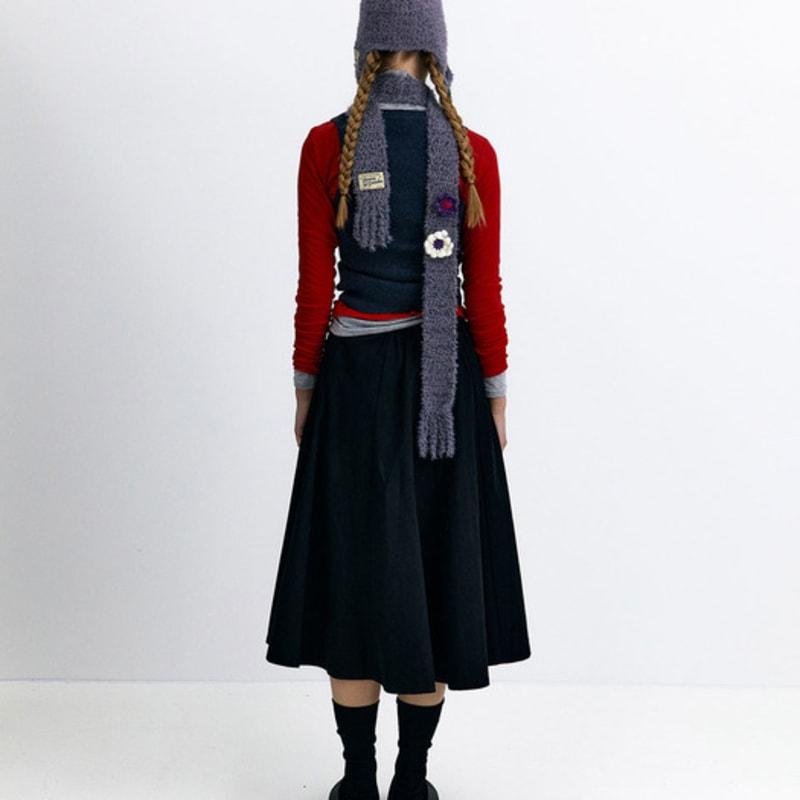 DANCING GRANDMA ANGORA TAIL MUFFLER : ANGORA gray