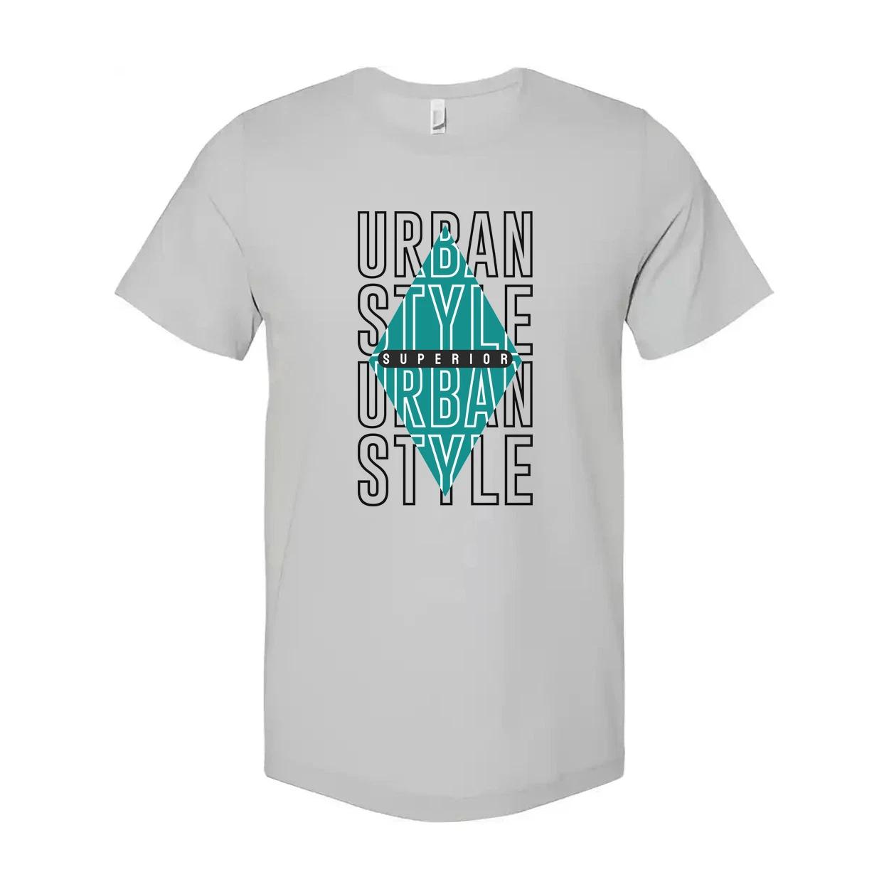 Urban Style Graphic Unisex T Shirt With Turquoise Triangle Overlay And Superior XL