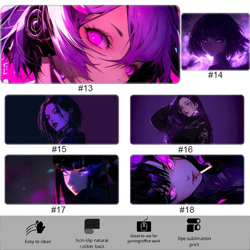 Anime Domineering Grils MouseMat Overwatch Gamer Cool Mouse Pad Purple Gamer Cabinet Large Non-Slip Mousepad Keyboard Mat