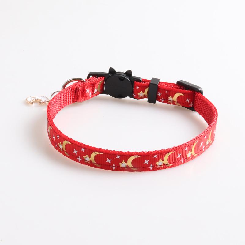 New Pet Collar with Star Moon Pendant Durable Nylon Dog Collar Adjustable for Cats Dogs Accessories for Small Dogs Dog Leash