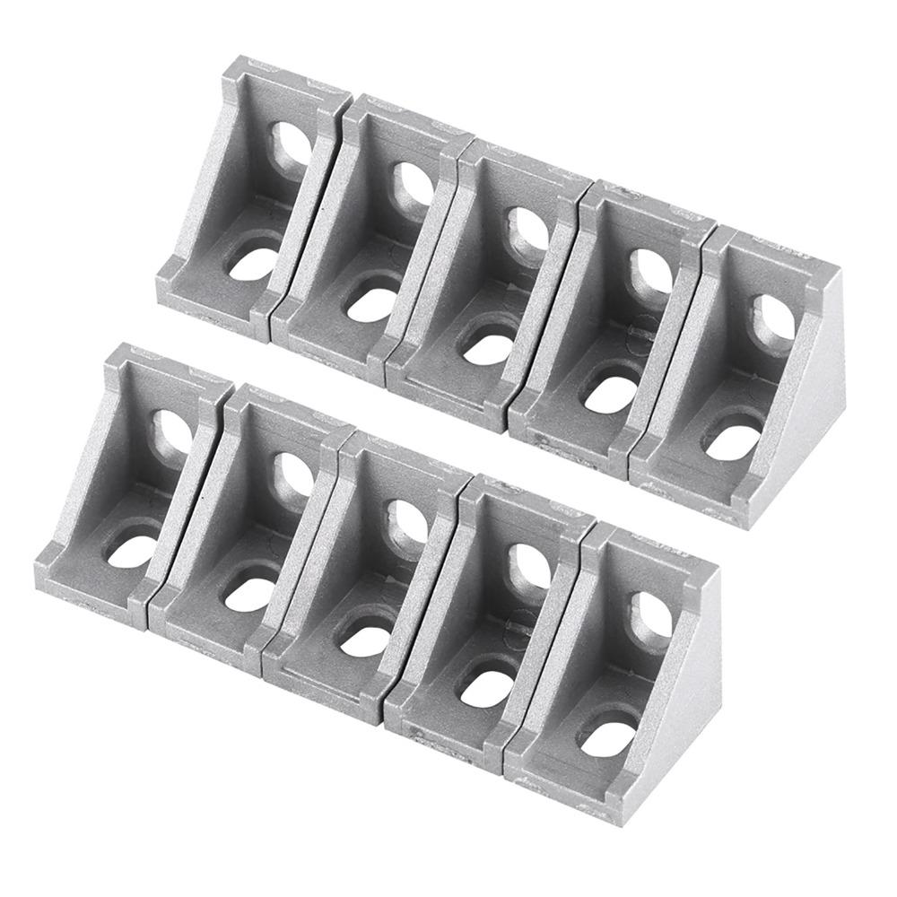 10pcs Silver Corner Bracket Aluminum Alloy L Shape Bracket Aluminum Extrusion Profile