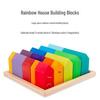 Four Elements Little Tree House Coral Wooden Stackable Building Blocks for Children's Pretend Play