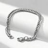 Handsome Silver Color Chain Bracelet for Men And Women Stainless Steel Double Thick Chain Daily Street Wear