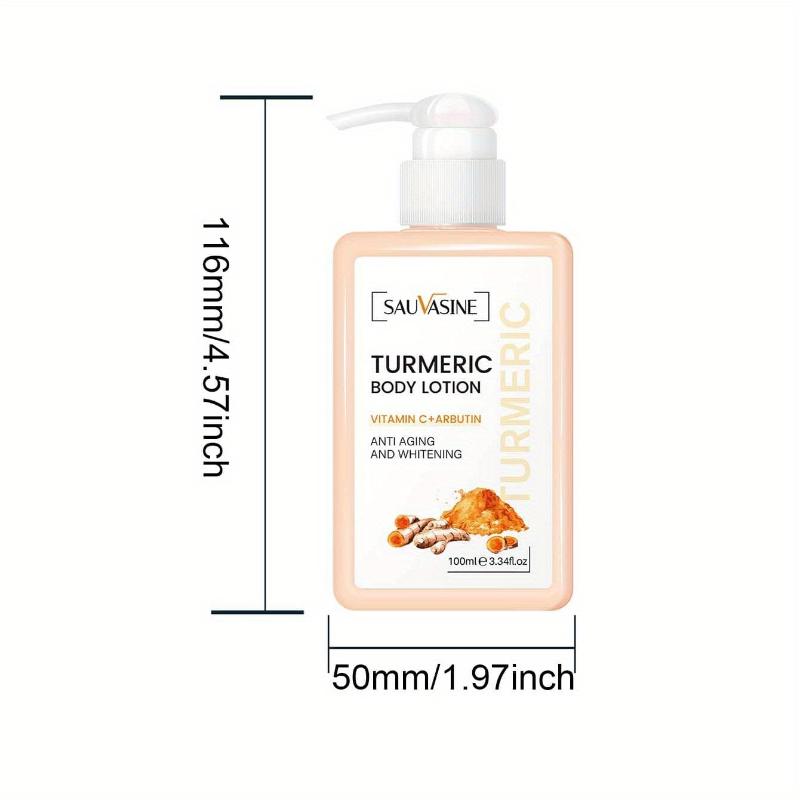 100 ml Körperaufhellungscreme Kurkuma-Körperlotion Langanhaltende feuchtigkeitsspendende, glatte Hautaufhellungscreme für dunkle Haut