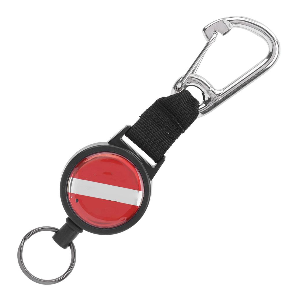 Diving Stainless Steel Wire Stretch Spring Rope Lanyard Antilost Key Ring BCD Accessory