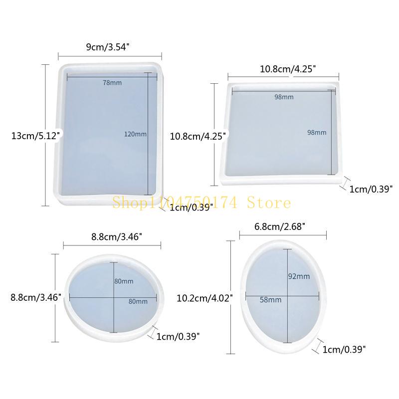 Molde Retangular Quadrado Oval Redondo de Resina Molde de Silicone Epóxi Cristal Joia DIY Pingente Bandeja de Armazenamento Fundição DIY melhor venda