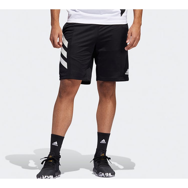 adidas Basketball Shorts Men's Black Moderate Straight Fit Pants DX6656