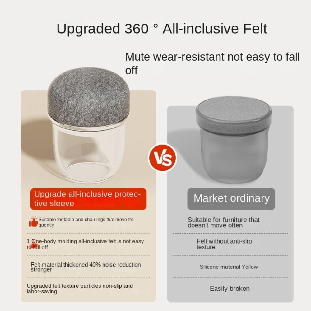 8pcs Felt Bottom Furniture Floor Feet Cup Thick Chair Leg Caps Decor Furniture Table Leg Pad  Home