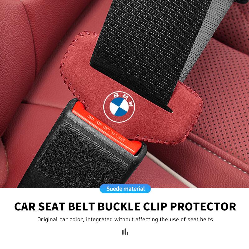 Suede Car Seat Belt Buckle Clip Protector Interior Accessories For BMW E87 E70 E91 E30 G20 E92 E93 E60 E46 E90 G30 E53 X1 FV9
