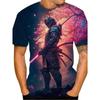 Summer Men's 3D Printed Crew Neck T-Shirt Fashion Versatile Breathable Trend Casual