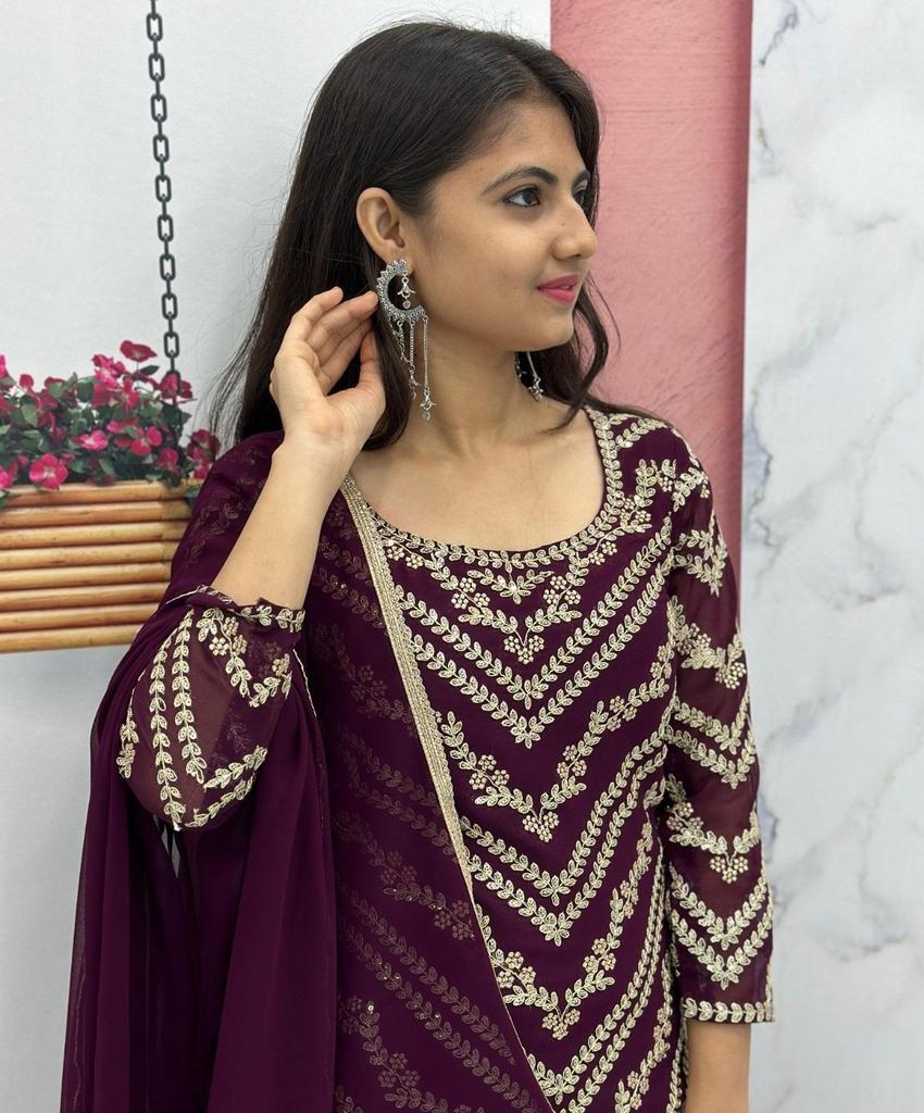 Indischer Pakistanischer Sharara Salwar Anzug Damen Bollywood Partykleidung Salwar Kameez Palazzo