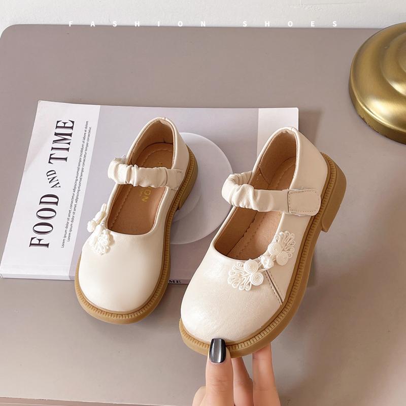 

Девочки Балетки Китайский Стиль Детская Кожаная Обувь Пу Плиссированные Круглый Носок 2025 Весна Осень Девочки Туфли Принцессы Милые Инс Трендовые 26 бежевый