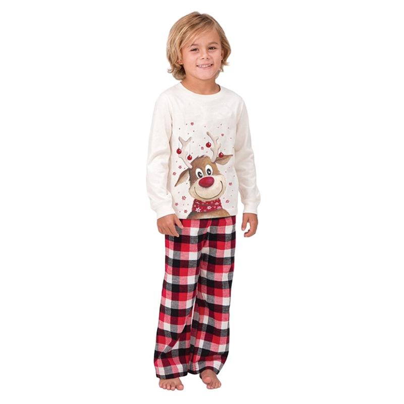 Elk Christmas Pajamas Set Family Matching Sleepwear Xmas Boy Girl Parentchild