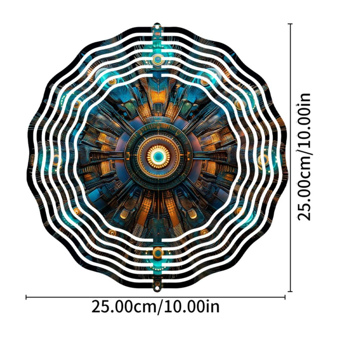 

Красочный вращающийся металлический колокольчик ветра 3D садовый декор для двора, патио, уличной эстетики. Идеальный подарок на Рождество и Новый год 01A