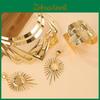 Euro Style Alloy Jewelry Collection Featuring Geometric Earrings Bracelets And Necklace For Adults
