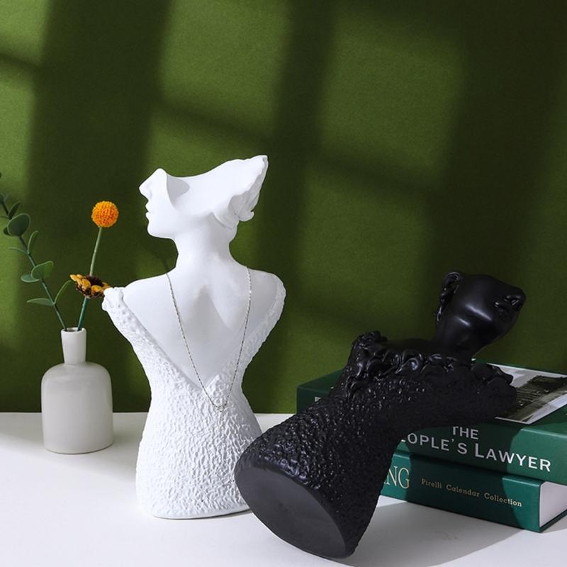 Boutique Necklace Jewelry Display Bust Resin Material Necklace Pendant Earring Chain Display-Case Mannequin Stand Holder