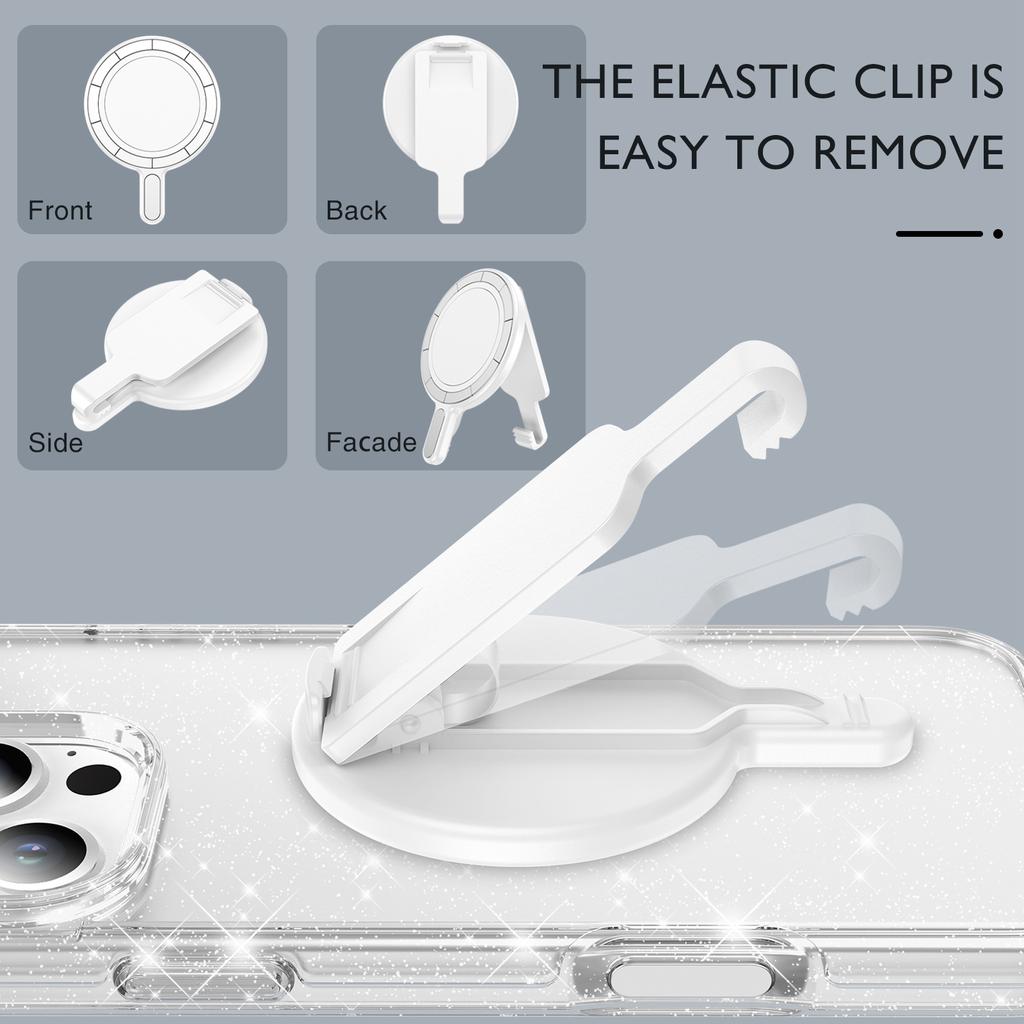 Magnetic Phone Mount Stand Multi-Functional Holder Anti-Drop for Belt Clip/Desktop/Computer Clip