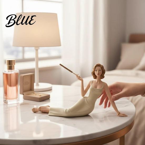 Lightweight Decorative Figurine Handcrafted Women Aroma Resin Elegant Lady Incense Stick Holder Relaxation Scent Diffuser Stand Meditating Sculpture