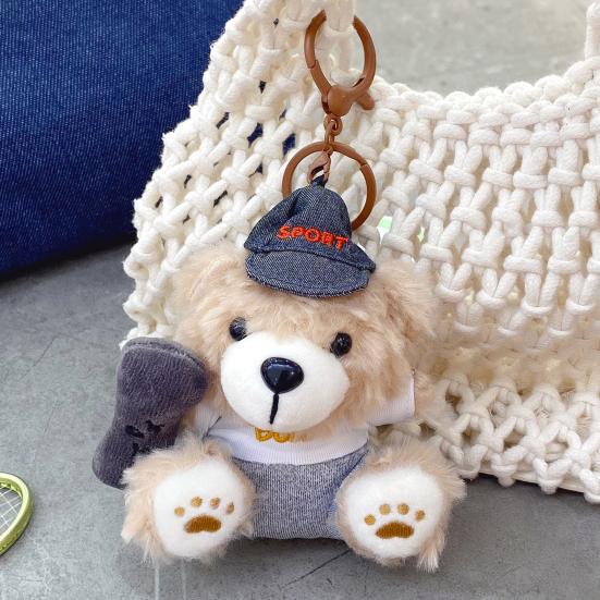 Keychain Pendant Cartoon Appearance Biscuit Bear Charm Key Chain Soft Touch Backpack Hanging Decoration