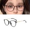 Round Anti Blue Light Glasses for Women Lightweight Brown Frame Eyewear