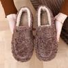 Winter Fleece Loafers Shoes for Women Walking Shoes Casual Warm Indoor Outdoor Sneakers Non-Slip Cozy House Shoes Women's Furry Work Flats Shoes