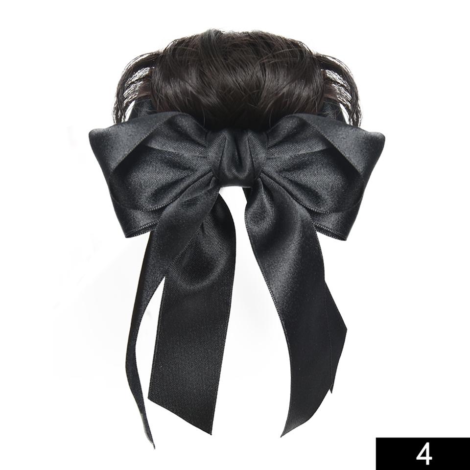 Synthetischer Dutt-Donut Schwarz Schleife Clip-In Stil Haaraccessoires Dutt-Perücke Haarverlängerungen Für Frauen Täglicher Urlaubs-Party-Gebrauch